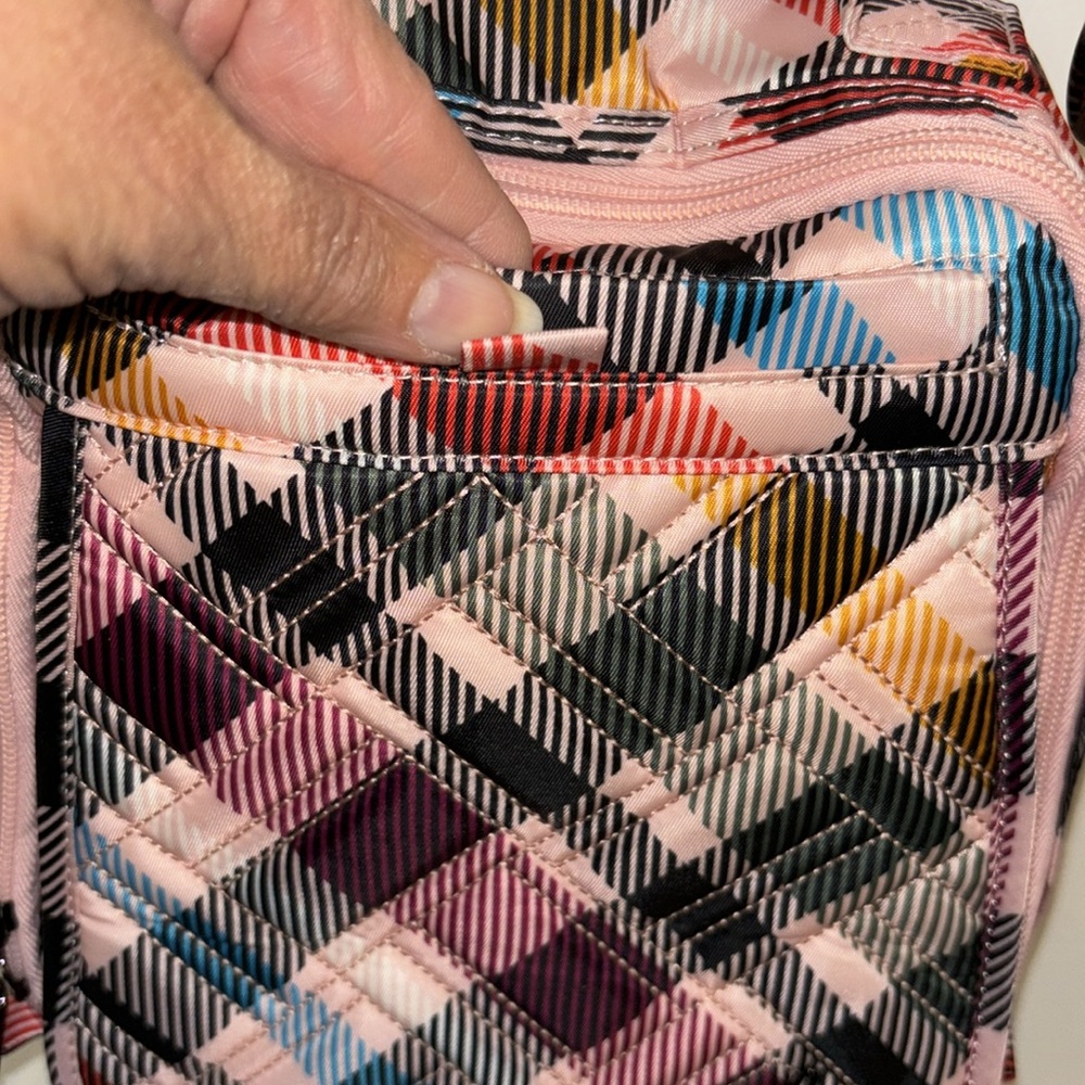 lug Quilted Plaid Crossbody Bag in Pink, Black, Blue, Yellow, Burgundy